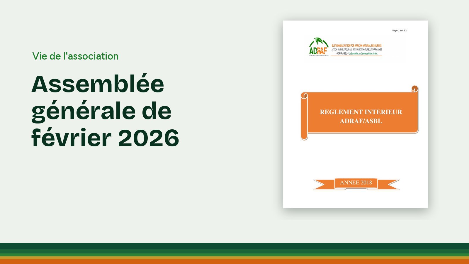 Visuel annonçant l'assemblée générale de février 2026 de l'ADRAF