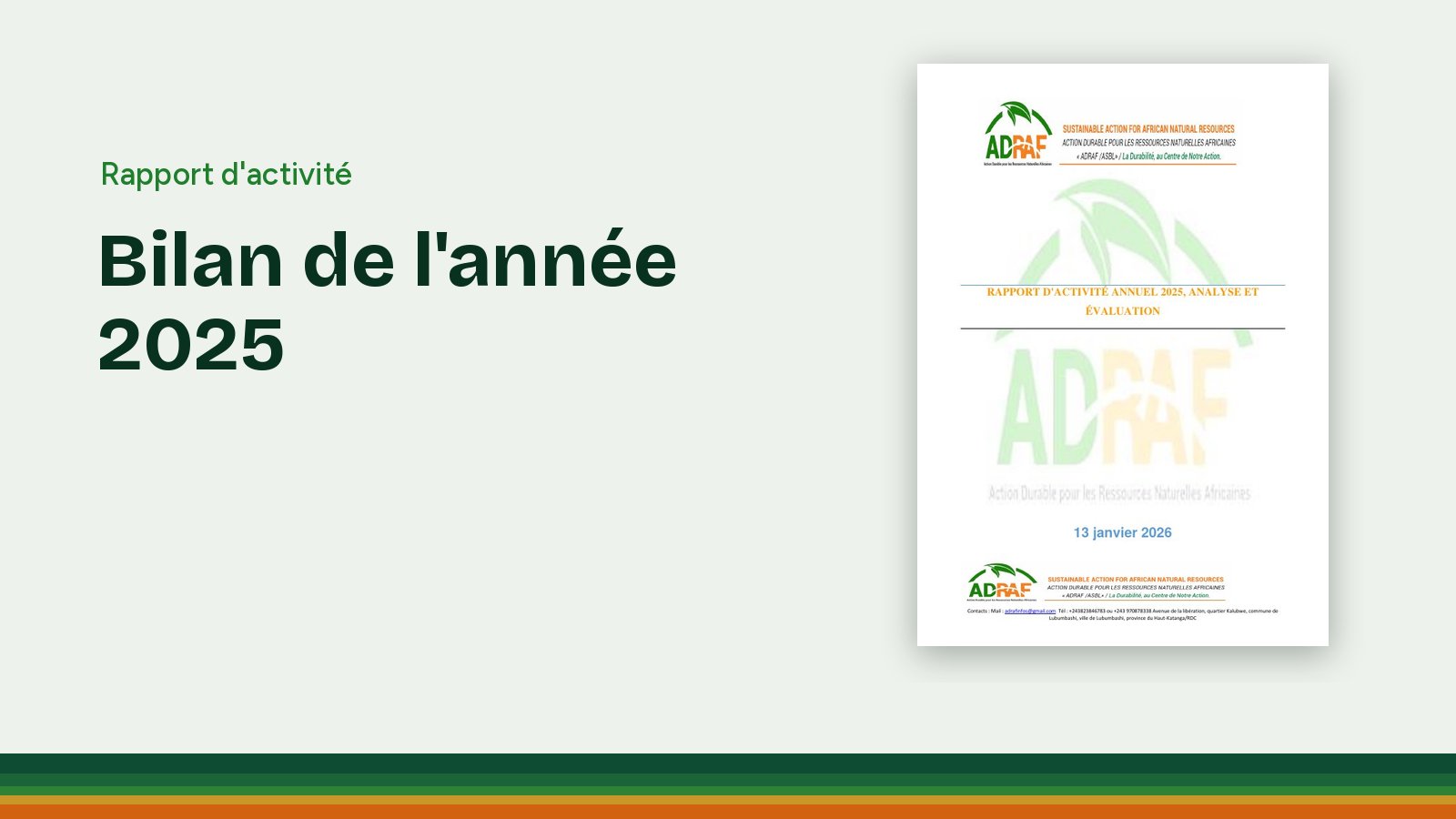 Couverture du rapport d'activité annuel 2025 de l'ADRAF